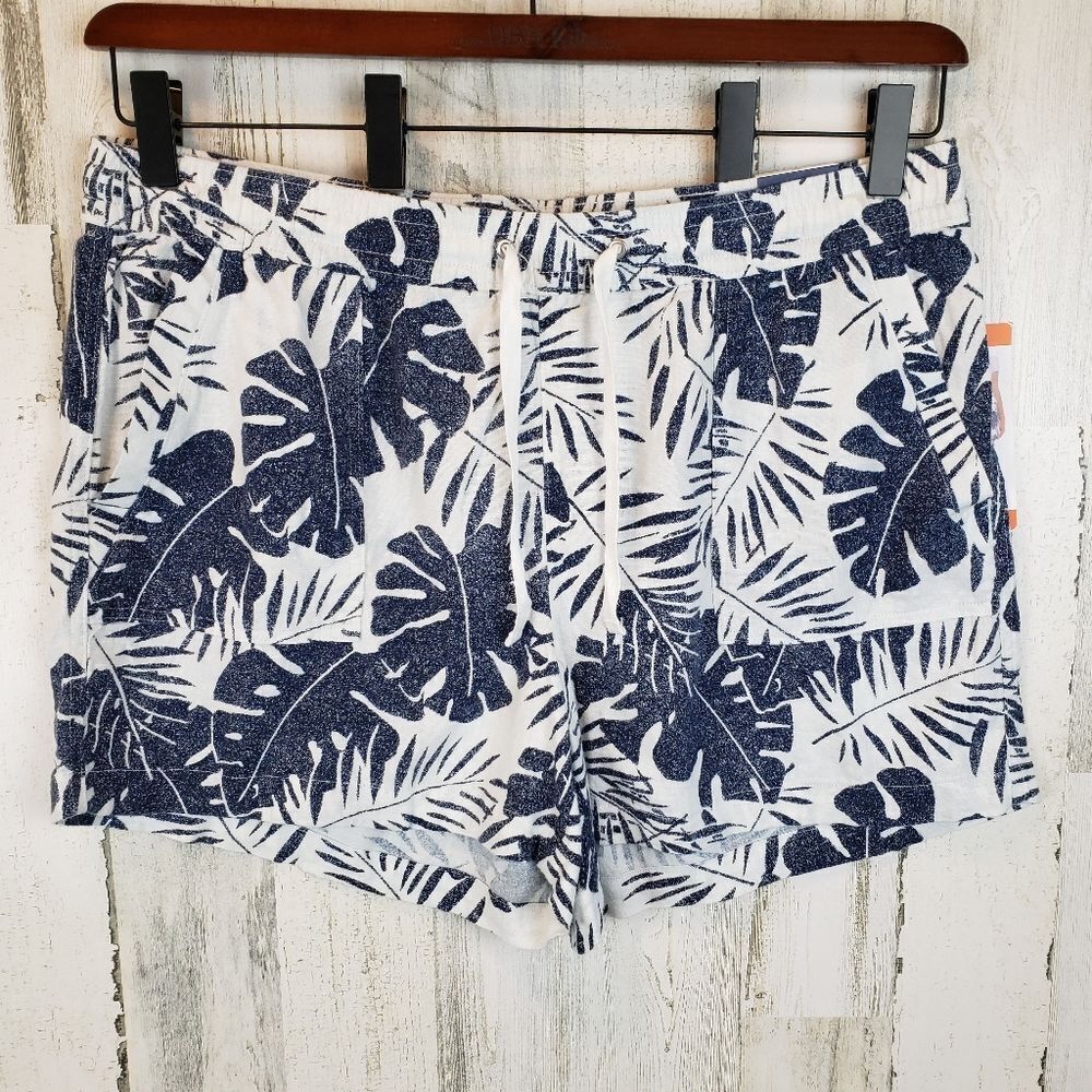Nautica Linen Tropical Floral Shorts Sz XXL